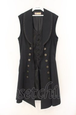 画像1: ATELIER BOZ / メンズエドマンドノースリーブジャケット  ブラック×ブラック O-26-01-12-066-EL-JA-IG-OS