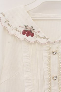 画像2: LIZ LISA / ストロベリー刺繍セーラーリブトップス  シロ O-26-01-12-068-LO-BL-OW-OS