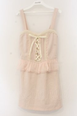 画像1: LIZ LISA / 配色ジャンスカ  ピンク O-26-01-12-069-LO-OP-OW-OS