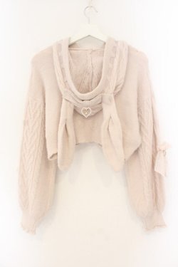 画像4: LIZ LISA / うさみみクロップドニットパーカー  ピンク O-26-01-12-071-LO-TO-OW-OS