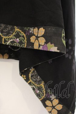 画像2: gouk / 和柄変形スカート  ブラック O-26-01-12-073-GO-SK-OW-OS