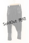 h.NAOTO / トライバルptサルエルパンツ  ブラック O-26-01-12-074-HN-PA-OW-OS