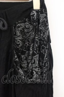 画像2: h.NAOTO / トライバルptサルエルパンツ  ブラック O-26-01-12-074-HN-PA-OW-OS