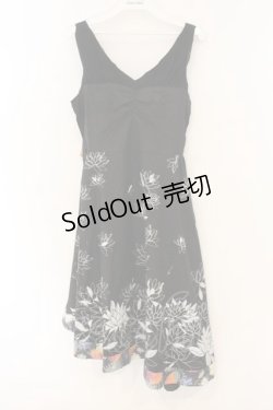 画像1: gouk / 和柄切り替えワンピース  ブラック O-26-01-12-076-GO-OP-OW-OS