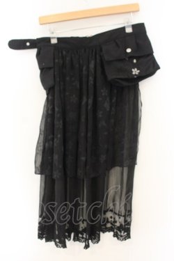 画像2: gouk (kikou) / ポーチ付きシフォンラップスカート  ブラック O-26-01-12-078-0-SK-OW-OS
