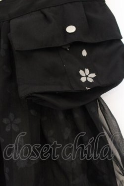画像3: gouk (kikou) / ポーチ付きシフォンラップスカート  ブラック O-26-01-12-078-0-SK-OW-OS