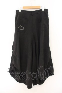 画像2: MINT NeKO / 刺繍入りサルエルパンツ  ブラック O-26-01-12-079-HN-PA-OW-OS