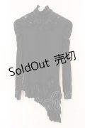 h.naoto Blood / 裾フリルカットソー  ブラック O-26-01-12-085-HN-TO-OW-OS