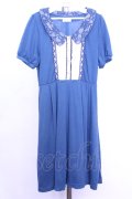 axes femme POETIQUE / レース襟カットワンピース  ブルー O-26-01-12-2001-AX-OP-IG-OS