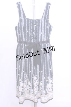 画像1: axes femme / バラパネル柄ワンピース M クロ O-26-01-12-2037-AX-OP-IG-ZT539