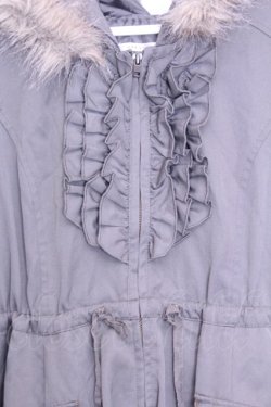 画像2: axes femme / レースギャザーフリルコート M カーキグリーン O-26-01-12-2039-AX-CO-IG-OS