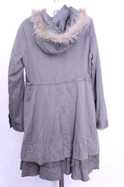 画像3: axes femme / レースギャザーフリルコート M カーキグリーン O-26-01-12-2039-AX-CO-IG-OS