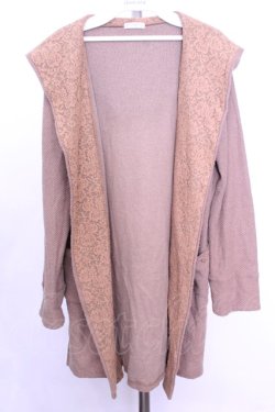 画像1: axes femme / ワッフルロングトッパーカーディガン  キャメル O-26-01-12-2043-AX-TO-IG-OS