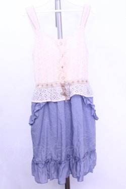 画像1: axes femme / ビスチェドッキングOP  アイボリー×インディゴ O-26-01-12-2005-AX-OP-IG-OS