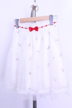 画像1: LIZ LISA / さくらんぼ刺繍チュールスカート  シロ O-26-01-12-2047-LO-SK-IG-OS