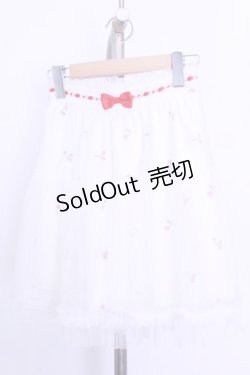画像1: LIZ LISA / さくらんぼ刺繍チュールスカート  シロ O-26-01-12-2047-LO-SK-IG-ZT544