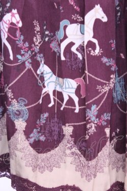 画像2: axes femme / カルーセル柄スカート  ワイン O-26-01-12-2053-AX-SK-IG-OS