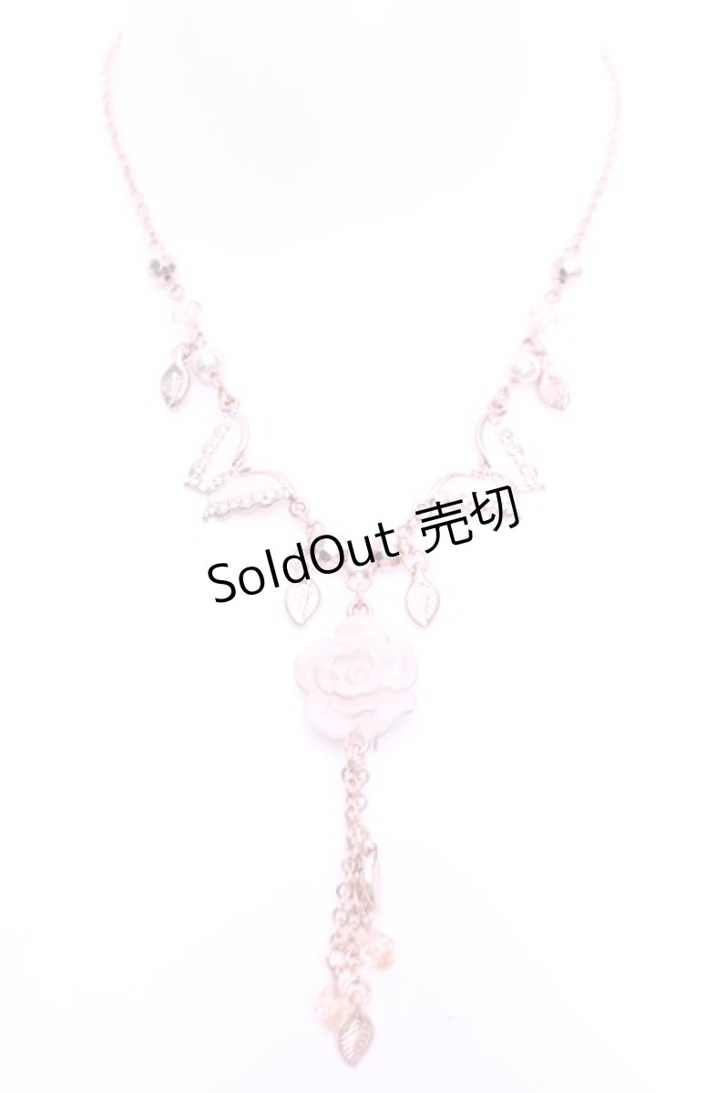 画像2: axes femme / ローズ＆バタフライネックレス  ピンクゴールド O-26-01-12-2061-AX-AC-OW-ZT012-F002 (2)