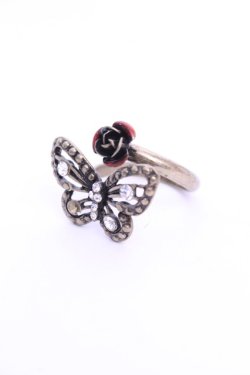 画像1: axes femme / ビジューバタフライリング  アンティークゴールド O-26-01-12-2087-AX-AC-OW-OS