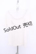 axes femme / フリルネックTシャツ  アイボリー O-26-01-12-2014-AX-TO-IG-ZT545