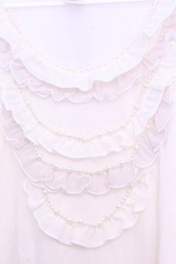 画像2: axes femme / フリルネックTシャツ  アイボリー O-26-01-12-2014-AX-TO-IG-OS