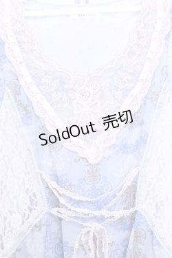 画像2: axes femme / レースシフォン切替半袖ワンピース  サックス O-26-01-12-2020-AX-OP-IG-OS