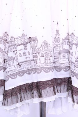 画像2: axes femme / 繊細街柄スカート M アイボリー×ブラウン O-26-01-12-2021-AX-SK-IG-OS