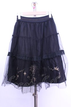 画像3: axes femme / 刺繍チュールスカート M クロ O-26-01-12-2023-AX-SK-IG-OS