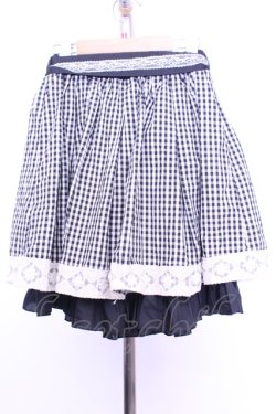 画像3: axes femme / ギンガムチェックスカート  クロ×アイボリー O-26-01-12-2028-AX-SK-IG-OS