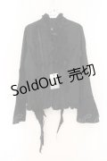 h.naoto Blood / 異素材切り替えフリルブラウス  ブラック O-26-01-12-088-HN-BL-OW-OS