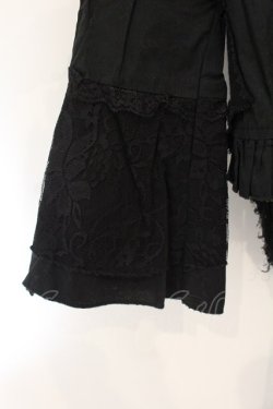 画像3: h.naoto Blood / 異素材切り替えフリルブラウス  ブラック O-26-01-12-088-HN-BL-OW-OS