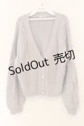axes femme / ビジューボタンカーディガン  ラベンダーグレー O-26-01-12-013-AX-TO-IG-OS