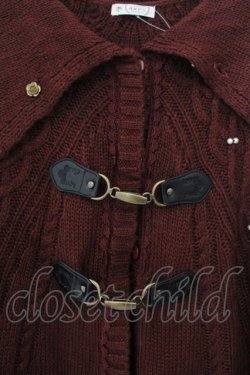 画像2: axes femme / オフタートルニットポンチョ  ワイン O-26-01-12-014-AX-TO-IG-OS