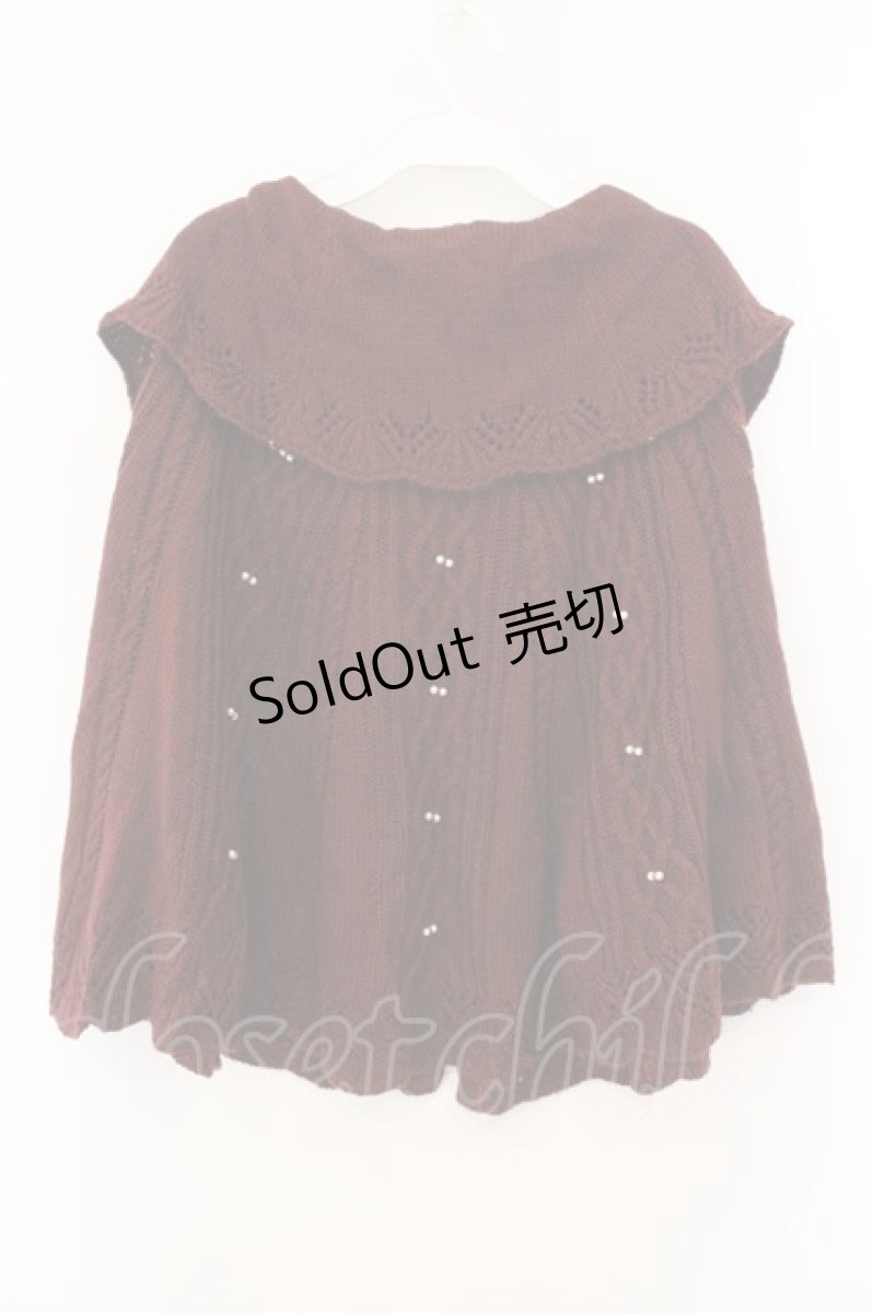 画像3: axes femme / オフタートルニットポンチョ  ワイン O-26-01-12-014-AX-TO-IG-ZT540 (3)