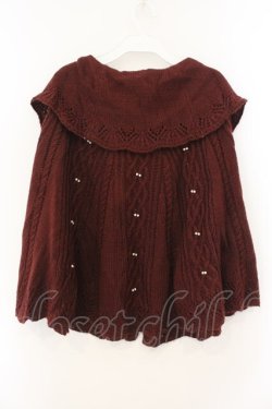 画像3: axes femme / オフタートルニットポンチョ  ワイン O-26-01-12-014-AX-TO-IG-OS