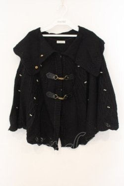 画像1: axes femme / オフタートルニットポンチョ  クロ O-26-01-12-015-AX-TO-IG-OS