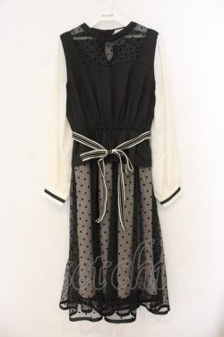 画像1: axes femme / ビスチェデザインワンピース  アイボリー×クロ O-26-01-12-021-0-OP-IG-OS