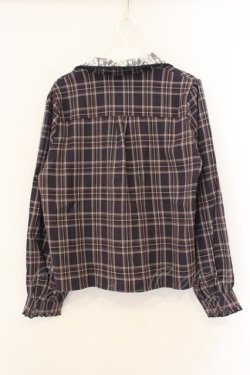 画像2: axes femme POETIQUE / 襟レース使いチェックブラウス  パープル O-26-01-12-023-AX-BL-IG-OS