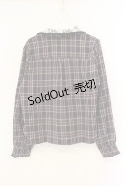 画像2: axes femme POETIQUE / 襟レース使いチェックブラウス  パープル O-26-01-12-023-AX-BL-IG-ZT541