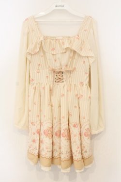 画像1: LIZ LISA / エッフェル塔×メッセージ柄ワンピース  アイボリー O-26-01-13-029-LO-OP-IG-OS