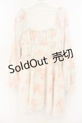 LIZ LISA / オフショルローズ柄ワンピース  サックス O-26-01-13-031-LO-OP-IG-OS