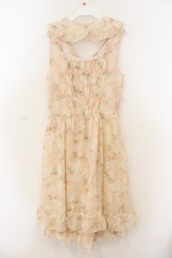 画像2: axes femme / 襟取り外しホルター風ワンピース  ピンク×オフシロ O-26-01-13-033-AX-OP-IG-OS