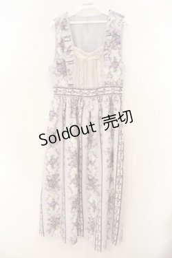 画像1: axes femme / 薔薇ストライプロングワンピース M ラベンダー O-26-01-13-035-AX-OP-IG-OS