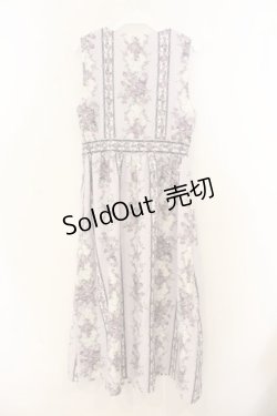 画像2: axes femme / 薔薇ストライプロングワンピース M ラベンダー O-26-01-13-035-AX-OP-IG-OS