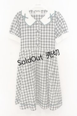 画像1: axes femme POETIQUE / フラワー刺繍ギンガムワンピース  クロ×シロ O-26-01-13-037-AX-OP-IG-ZT537