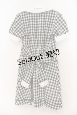 画像2: axes femme POETIQUE / フラワー刺繍ギンガムワンピース  クロ×シロ O-26-01-13-037-AX-OP-IG-ZT537