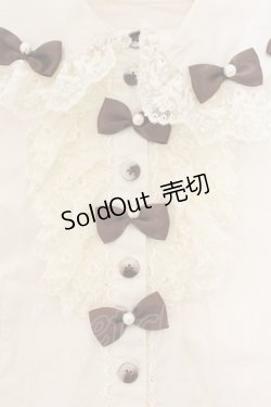 画像2: Angelic Pretty / プチリボンパール丸襟ブラウス  アイボリー×ブラウン O-26-01-13-039-AP-BL-IG-OS