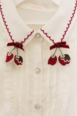 画像2: LIZ LISA / チョコディップチェリーブラウス  オフ×アカ O-26-01-13-040-LO-BL-IG-OS