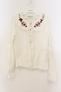 画像1: Amavel / Strawberry Basketコットンブラウス  シロ O-26-01-13-041-CA-BL-IG-OS