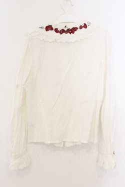 画像3: Amavel / Strawberry Basketコットンブラウス  シロ O-26-01-13-041-CA-BL-IG-OS